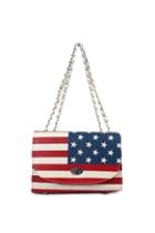 Oasap American Flag Print Cross Lock Chain Shoulder Bag