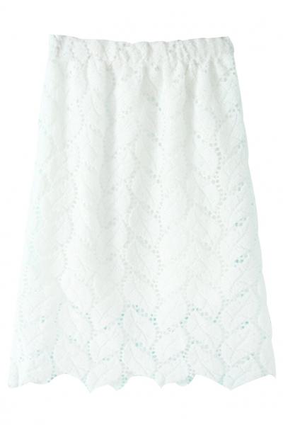 Oasap Sexy Lace Medi Skirt With Eyelet
