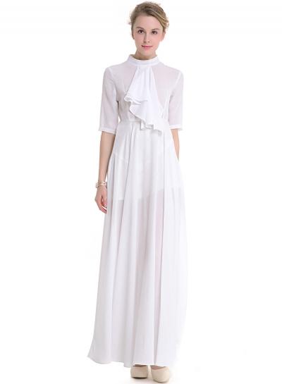 Oasap Half Sleeve Ruffled Maxi Party Dress