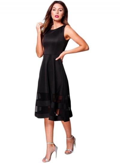 Oasap Black Fashion Sleeveless Midi Dress
