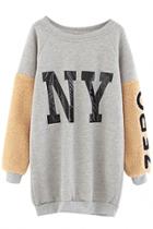 Oasap Essential Ny Loose Paneled Sweatshirt