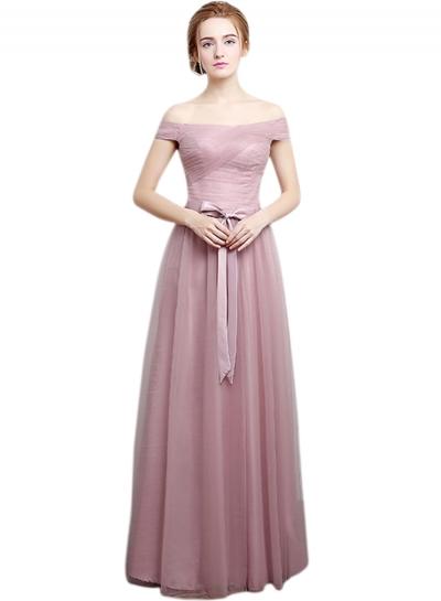 Oasap Women's Slash Neck Off Shoulder Party Evening Bridesmaids Dress