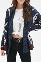 Oasap Vintage Geometric Printed Open Front Cardigan