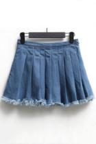 Oasap Rawed A-line Denim Skirt