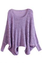 Oasap Chic Solid Batwing Sleeve Pullover Sweater