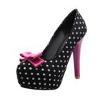Oasap Vintage Stiletto Heels Polka Dot Pumps With Bow