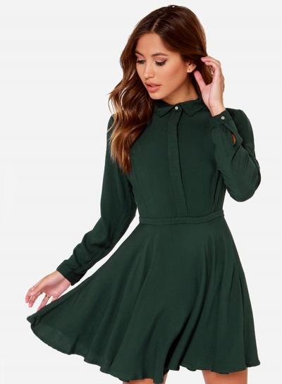 Oasap Women's Elastic Waist Bodycon Ruffle A-line Mini Dress