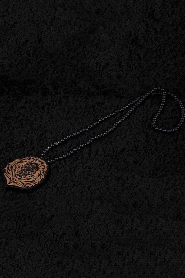 Oasap Lion King Pendant Beads Necklace