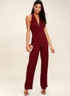 Oasap Off Shouler Halter Bow Tie Jumpsuit