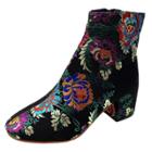 Oasap Round Toe Block Heels Floral Embroidery Vintage Boots