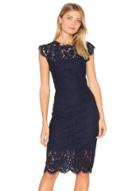 Oasap Round Neck Short Sleeve Lace Bodycon Dresses