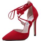 Oasap Pointed Toe Lace Up Stiletto Heels Pumps