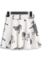 Oasap Zebra Print Skater Skirt