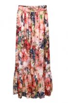 Oasap Long Chic Retro Floral Printing Skirt