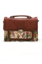 Oasap Floral Embroidery Shoulder Bag