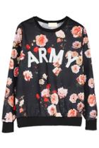Oasap Capital Arm Rose Sweatshirt