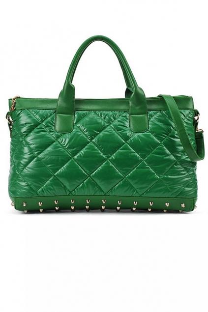 Oasap Rhombus Latticed Down Cloth Shoulder Bag