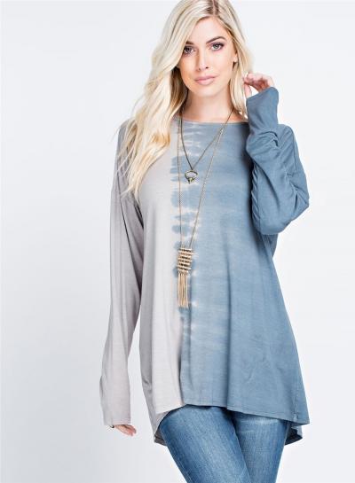Oasap Fashion Gradient Color Backless Tee