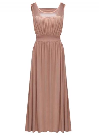 Oasap Fashion Women's Mesh Paneled Sleeveless Knit Dress