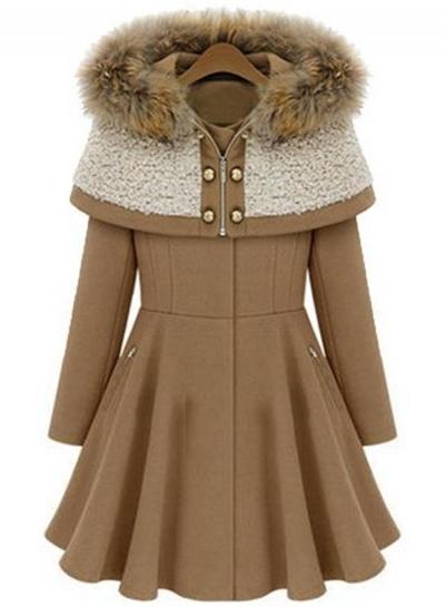 Oasap Fashion Detachable Cloak Woolen Coat