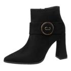 Oasap Pointed Toe Buckle Strap Ankle Boots