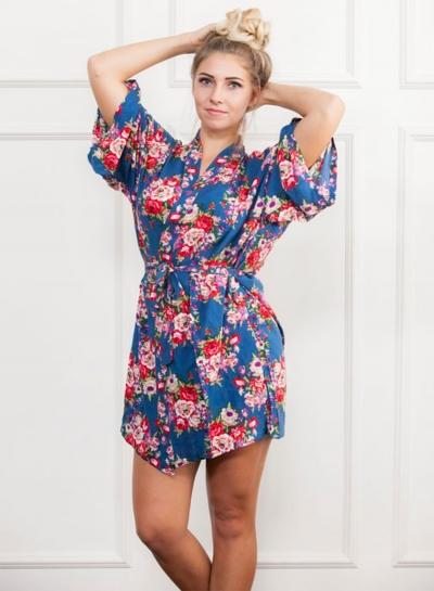 Oasap Fashion Floral Printed Long Sleeve Dress With Belt