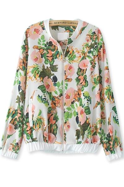 Oasap Lovely Floral-print Jacket