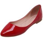Oasap Women's Pointed Toe Low Top Slip-on Flat Pu Shoes