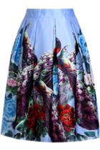 Oasap Fashion Peacock Printed Woman Midi Skirt