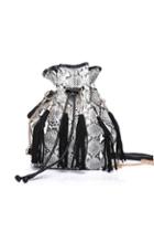 Oasap Drawstring Zipped Shoulder Bag With Tassel Detail