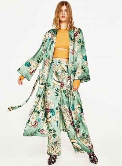 Oasap Vintage Flower Printing Wide Leg Pant