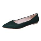 Oasap Solid Color Pointed Toe Flat Heels Office Shoes