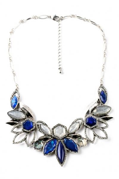 Oasap Stylish Floral Dangle Faux Stone Necklace