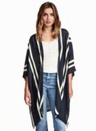 Oasap Block Contrast Loose Slit Bat Sleeve Coat