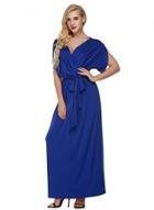 Oasap Solid V Neck Loose Fit Maxi Dress With Belt