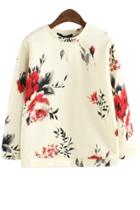 Oasap Vintage Floral Print Sweatshirt