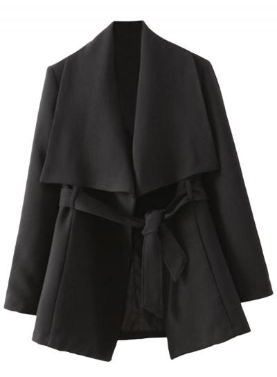 Oasap Women's Fashion Wide Lapel Long Sleeve Trench Coat With Belt