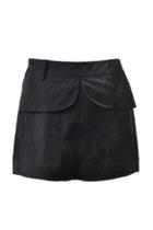 Oasap Black Shorts With Front Panel