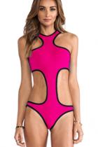 Oasap Hot Summer Fashion Racer Style Rosy One-piece Swimwear