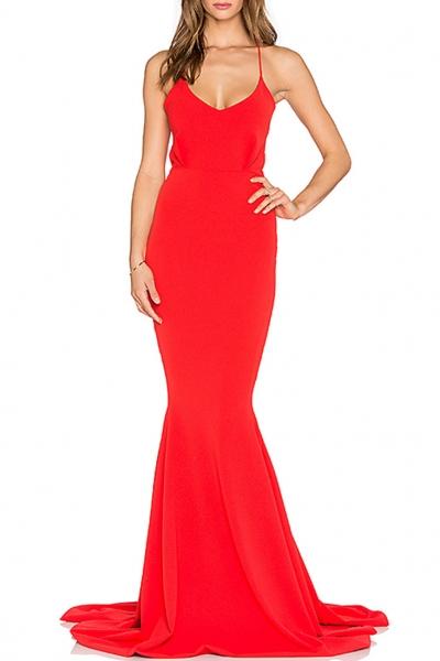 Oasap Scoop Back Spaghetti Strap Maxi Dress