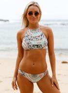 Oasap High Neck Gypsy Print Tankini Swimsuit