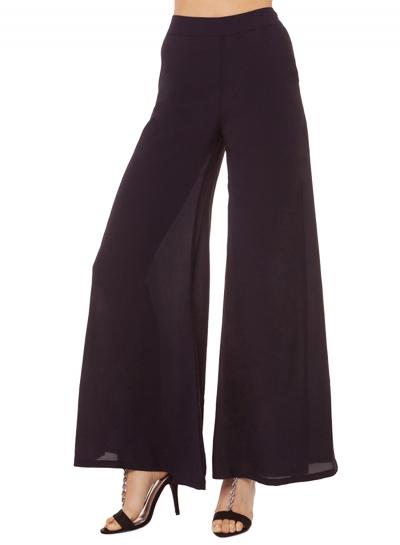 Oasap Women's Fashion Spring Black Chiffon Wide-leg Pants
