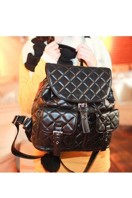 Oasap Vintage Rhombus Satchel Bag With Pin Buckle