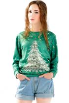 Oasap Cash Money Christmas Tree Pattern Sweatshirt