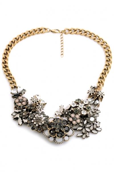 Oasap Vintage Layered Floral Alloy Necklace