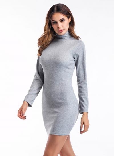 Oasap Fashion High Neck Bodycon Mini Dress