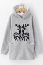 Oasap Lovely Deer Fleece Hoodie