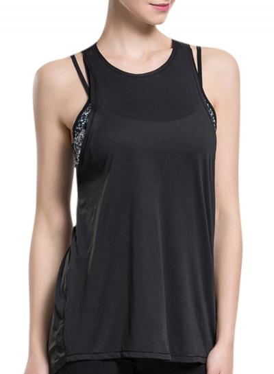 Oasap Women's Solid Back Cross Sports Yoga Running Active Vest Top