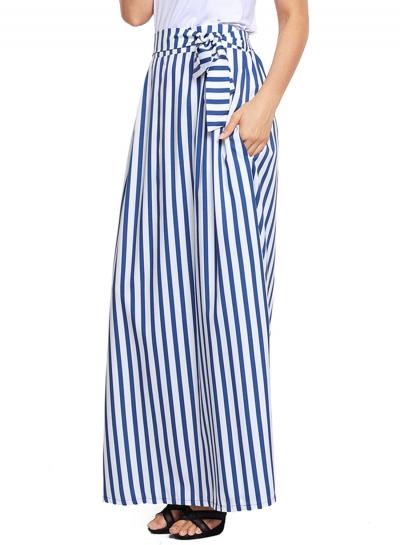 Oasap Casual Striped Maxi Skirt