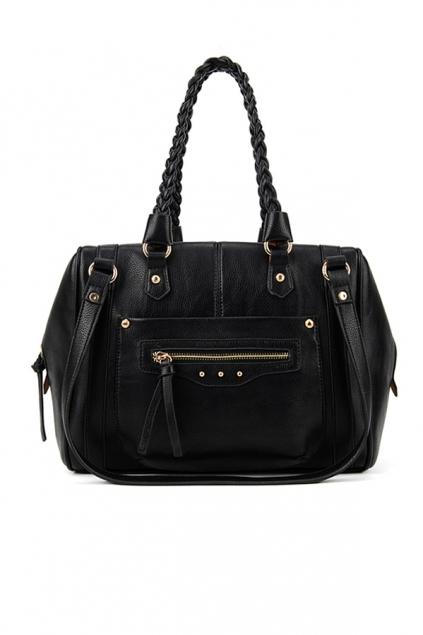 Oasap Vintage Twist Strapped Leather Shoulder Bag